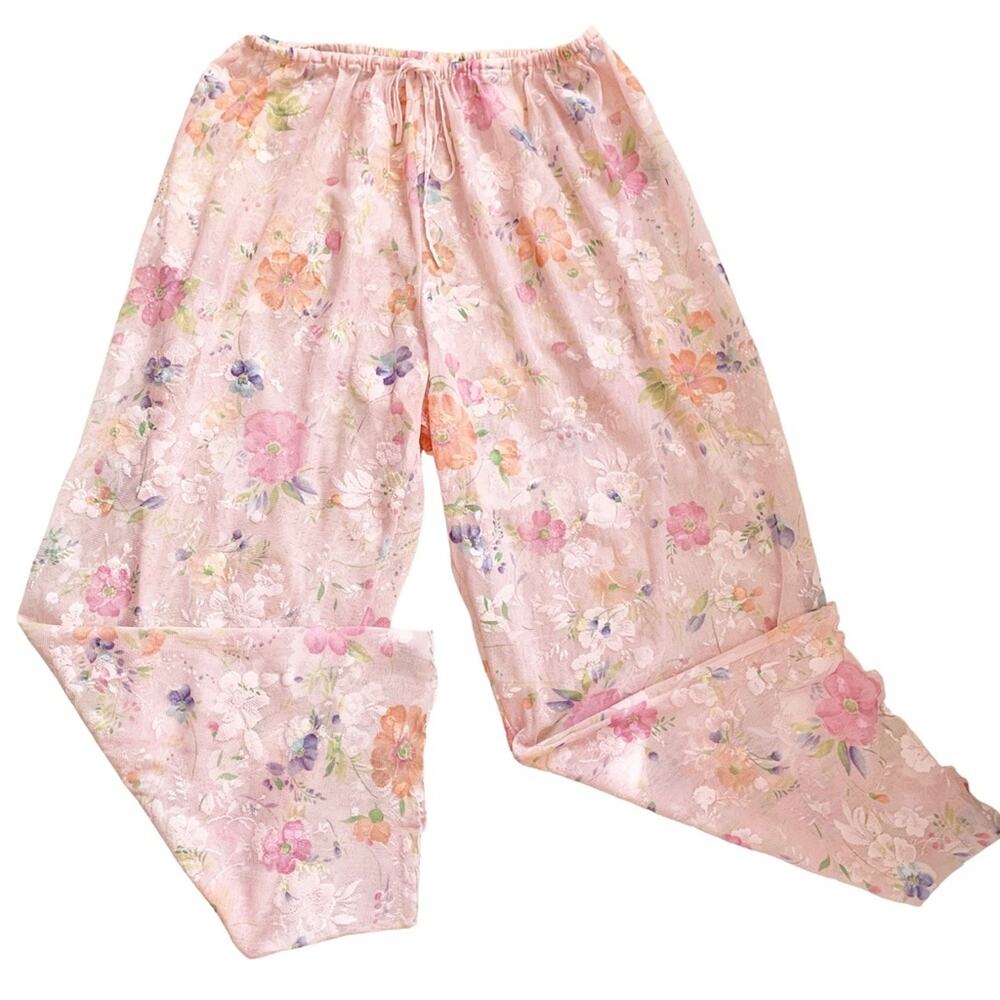 Victoria's Secret Pink Sheer Floral Mesh Swim Coverup Pants Medium
